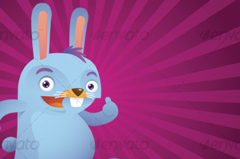 Blue Rabbit with thumb up