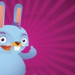 Blue Rabbit with thumb up