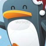 Penguin with santa hat